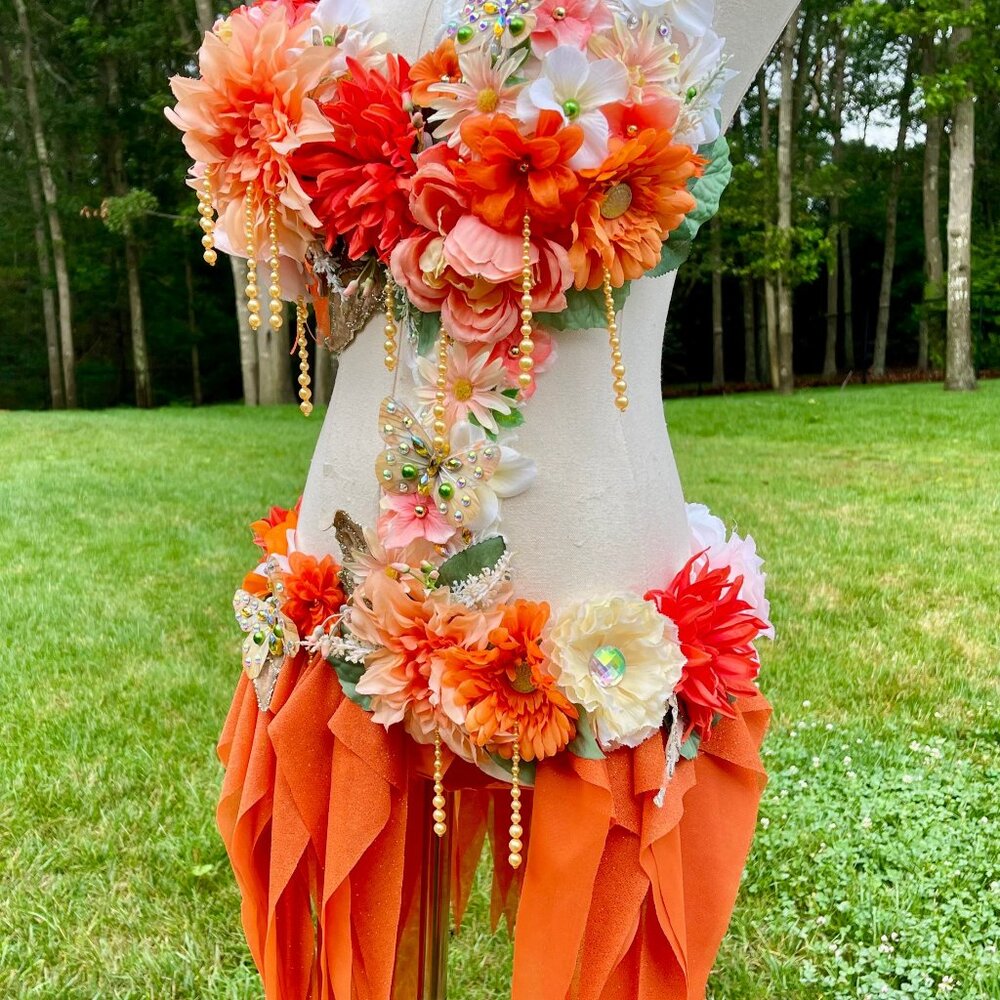 Dreamy Peach Fairy Top and Skirt Monokini Costume - Picture 4 of 5